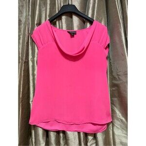attention Hot Pink Cowl Neck Cap-Sleeve Blouse 21↔️36↕️ #1823